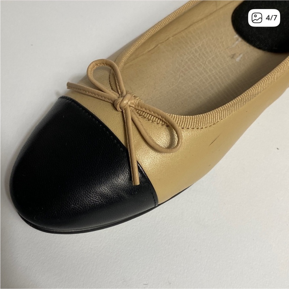 Jeffrey Campbell Classic Black & Tan Real Genuine Leather Ballet Flats! Size 9 - Picture 4 of 7